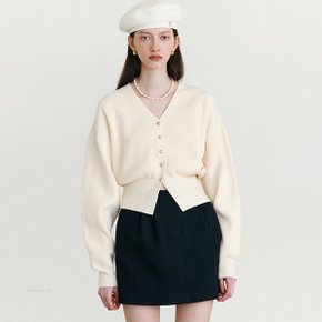 VOLUME SLEEVE CARDIGAN IVORY