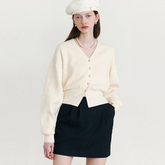 VOLUME SLEEVE CARDIGAN IVORY