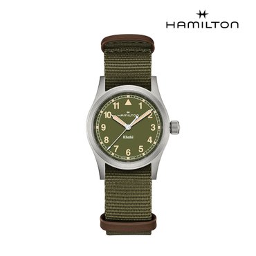 해밀턴 [공식] 해밀턴 카키필드 쿼츠 33mm 그린 다이얼 나토 밴드 시계 H69301960