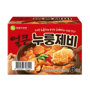 이가자연면 얼큰 누룽제비 133.5g x 6 x 2