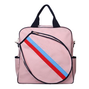 테니스 가방 TENNIS BAG-CHERRY BLOSSOM with red and sky blue stripe   칼라 스트랩