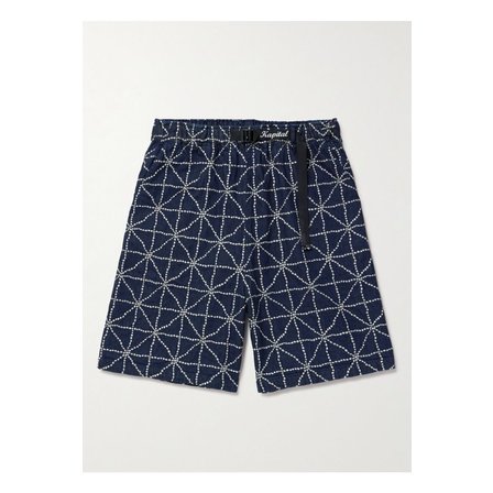 캐피탈 도조 이지 와이드 벨트 자수 데님 쇼츠 블루 1647597359389391