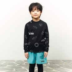 키즈 스탬프 래쉬가드 블랙 (B6SKWRG311BLK)