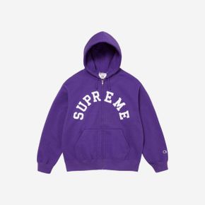 슈프림 x 챔피온 집업 후드 스웨트셔츠 퍼플 - 24SS Supreme x Champion Zip Up Hooded Sweatshi