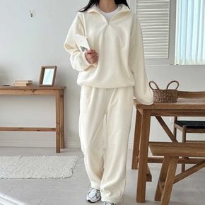 반집업 와이드 허리밴딩 트레이닝복 세트 가을겨울