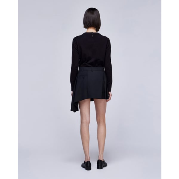 [파주점] [송지오우먼]송지오 컬렉션 어시메트릭 플리츠 미니 스커트 블랙 WH3SK700BK