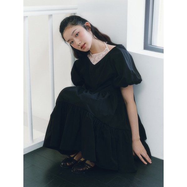 Layer Peek One-piece_black