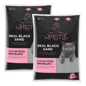 리얼 블랙 샌드 프리미엄 벤토 고양이모래_7kg 2개
