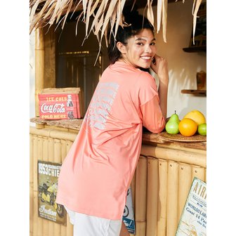 레이지비 아이스터치 오버핏 여성 숏 슬리브 피치코랄