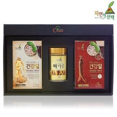 [바로배송]건강밀선물세트 1호 800g (인삼건강밀300g+홍삼건강밀300g+마가루200g)