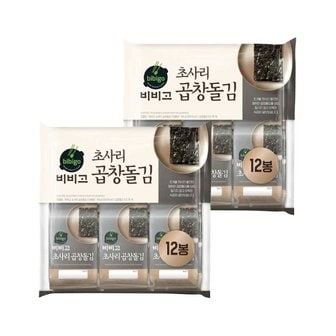 CJ제일제당 명가 초사리 곱창돌김 5g 12개입 x2개(총 24개)