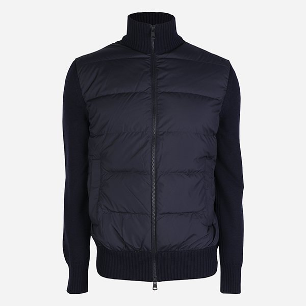 [시흥점] [몽클레어]6S 9B00040 M1131 778 남성 로고 패딩 믹스 집업 자켓 네이비