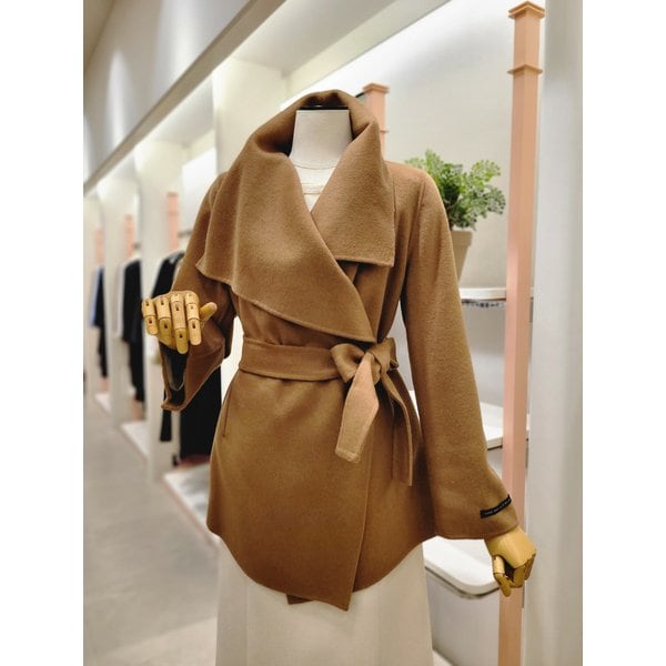 [여주점] 여성 캐시미어 블렌디드 숄 카라 핸드메이드 하프 코트(ITPAHHC860)