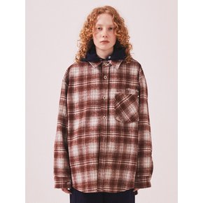 MNS Classic Check Oversized Shirt Jacket_Burgundy