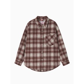 MNS Classic Check Oversized Shirt Jacket_Burgundy