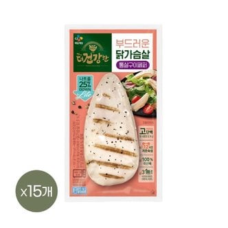 CJ제일제당 더건강한 닭가슴살 통살 페퍼 100g x15개