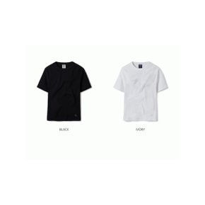 여성 반팔 슬리브 티셔츠  Ribbed Short Sleeve T shirt WHRAE2329F_P355951099