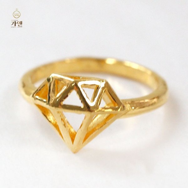 [가앤] 24k순금 입체 보석 다이아몬드 반지 3.75g