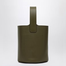 [해외배송] 로에베 올리브 그린 가죽 페블 스몰 버킷 백 AANBBBMX01LE 8795