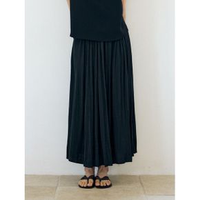 플리츠 밴딩 실켓 스커트_P428058458