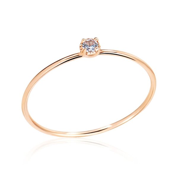 [비앤비골드] 14K 로즈컷 큐빅 탄생석 2mm 3월 아쿠아 반지 NPR29780