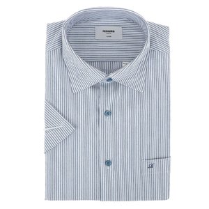 레노마 (일반핏)시원하고 착용감좋은 쾌적한 서커 스판 투톤스트라이프 반소매셔츠(ROUSG0231-BU)