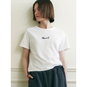 RIBBON PRINTING SHORT SLEEVE T-SHIRT WT