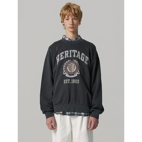 피그먼트 워시드 헤리티지 스웨트 셔츠 다크 그레이 BODTS450MDG