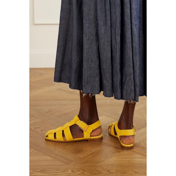 린 스웨이드 샌들 브라이트 옐로우 46376663163028690
