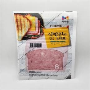 식빵위의 네모 햄 110g