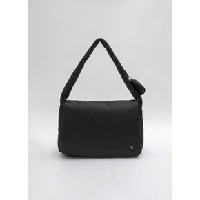 (B-2441)GLOSSY NYLON PADDED SHOULDER BAG