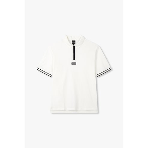 ARMANI EXCHANGE AX남성 쿼터 지퍼 넥 피케 폴로 셔츠A415131003오프화이트