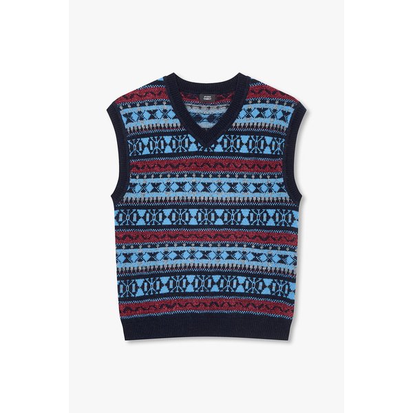 [MEN] 노르딕패턴 브이넥 니트베스트 9155452121056