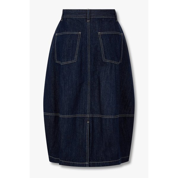 사이드 플리츠 벌룬핏 데님 스커트 9106262202055