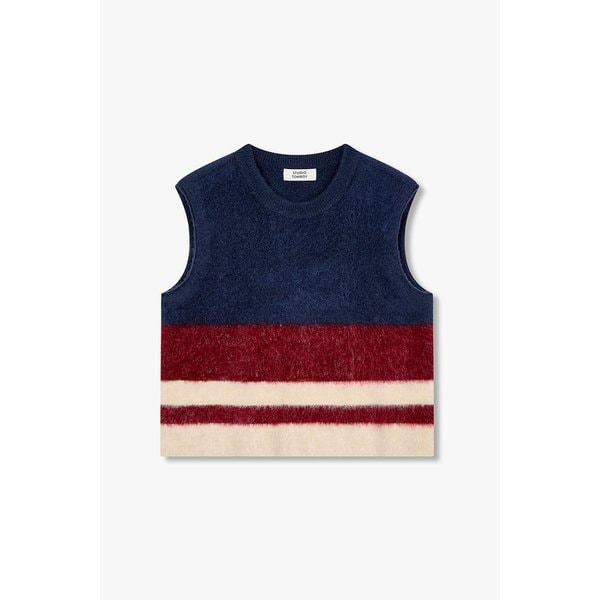 [리오더] 모헤어 스트라이프 니트 베스트 9105452117156