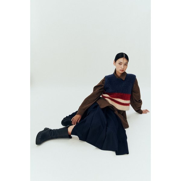 [리오더] 모헤어 스트라이프 니트 베스트 9105452117156