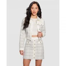 5217195 Guess Natalie Jacket - Check Tweed White  Denim