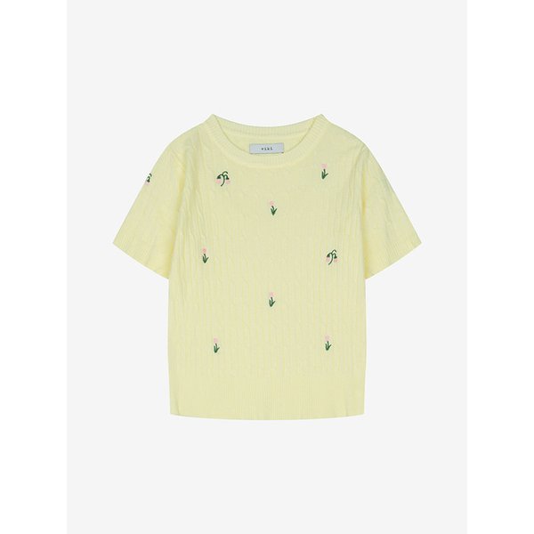 케이블 플라워 자수 니트 풀오버 (TMUCD2941)