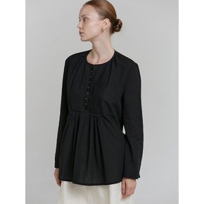 PINTUCK BLOUSE [BLACK]