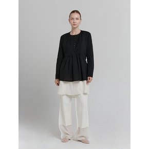 PINTUCK BLOUSE [BLACK]