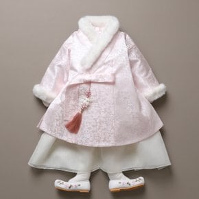 포근 털 두루마기 연핑크 여아 남아 겨울한복