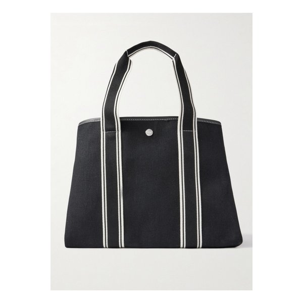 휘 드 베르누이 크루즈 미디엄 가죽 웨빙 트리밍 캔버스 토트 블랙 46376663162863574