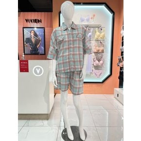 [스타필드고양]비비안 여성 민트 선염체크 여름잠옷 WP541