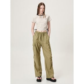 Eyelet Pocket 2-Way Cargo Pants, Khaki