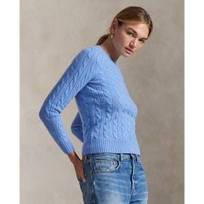 여성 케이블 울 캐시미어 크루넥 스웨터(WMPOSWENC021220400)