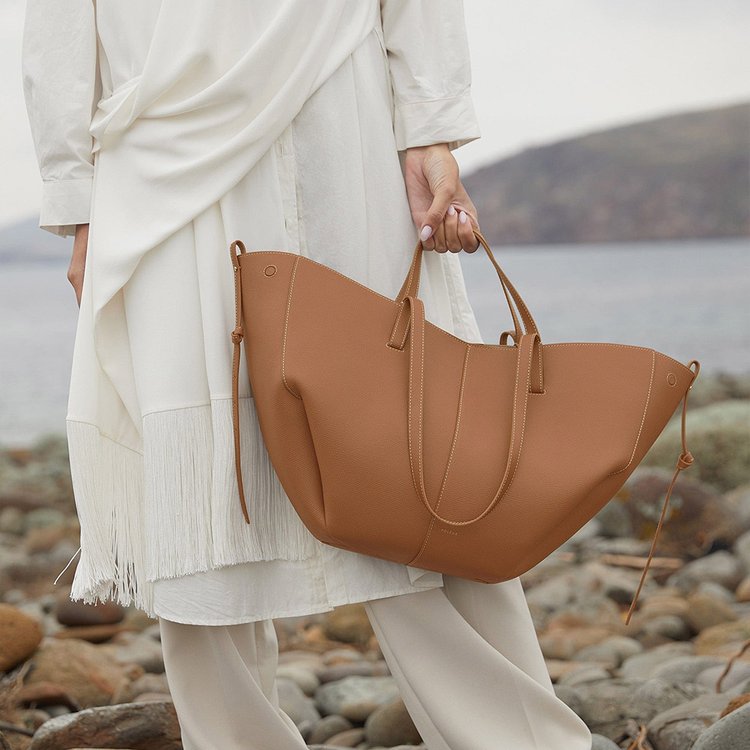 新品 POLÈNE CYME ブラウン ショルダーバッグ レディーストートバッグ