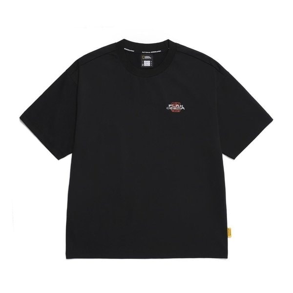 [여주점] N252UTS091 크로우 유니 COOL MAX바르셀로나그래픽세미오버핏 반팔 티셔츠 BK