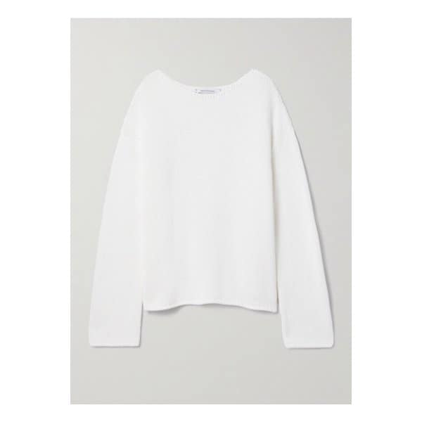 어나더 투모로우 넷 서스테인  코튼 스웨터 화이트 1647597332902726