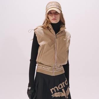 Mardi Mercredi Actif [마르디메크르디악티프] PADDED WINDBREAKER VEST BLOOMMARDI WAPPEN_BEIGE IVORY