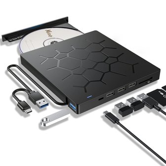 멜로디 7in1 멀티허브 USB 3.0 A C타입 외장 ODD CD DVD롬 레코더 ED02